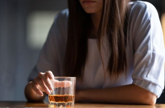 woman in alcohol withdrawal