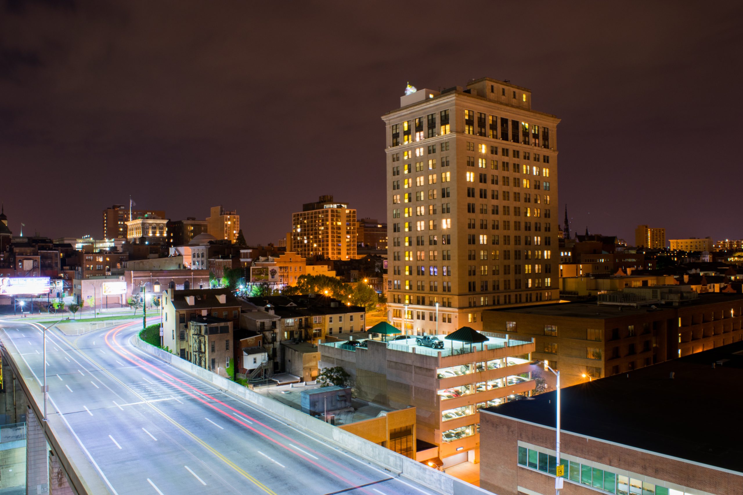 South Baltimore seen from aerial view at night - Drug and Alcohol Detox in South Baltimore