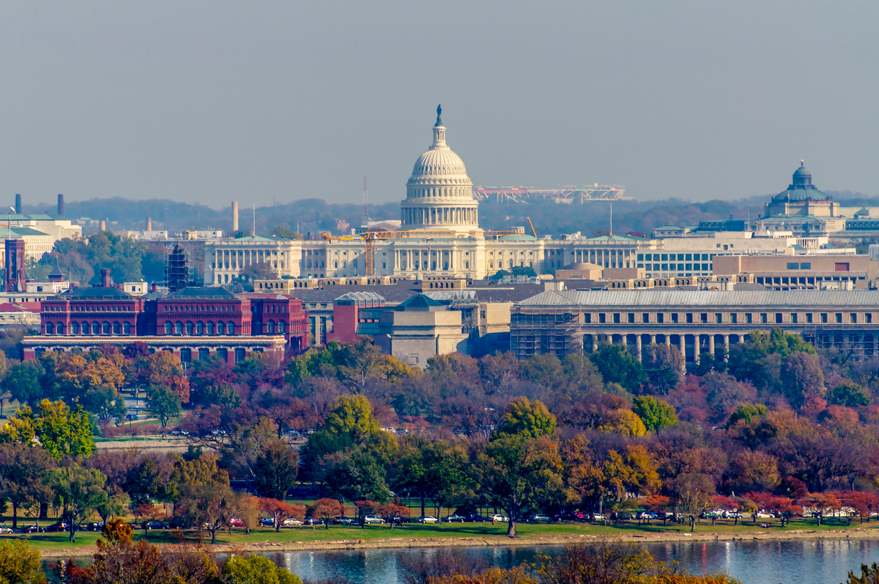 Capitol Hill in Washington D.C. from afar. Alcohol and drug detox in Capitol Hill concept image