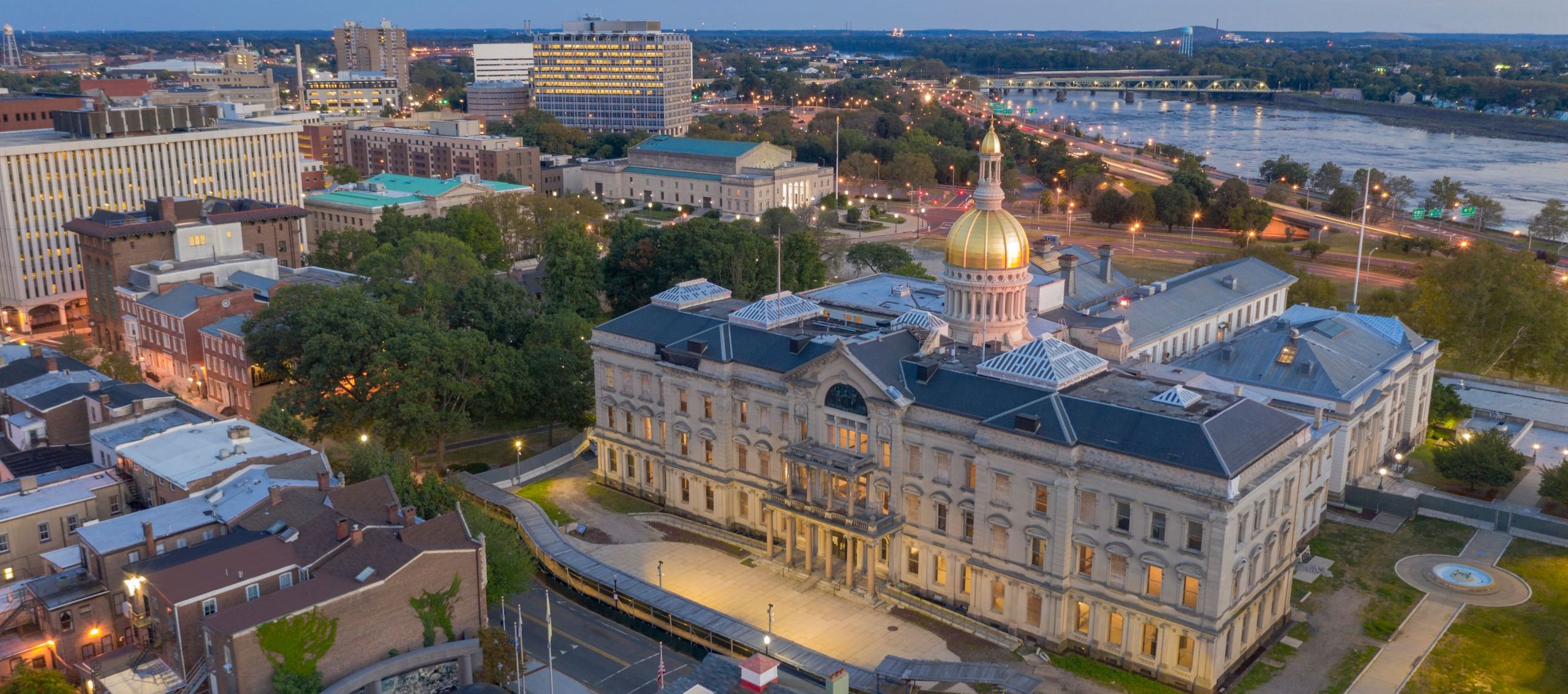 Trenton NJ Skyline at Dusk - Drug and Alcohol Detox near Trenton, NJ concept image